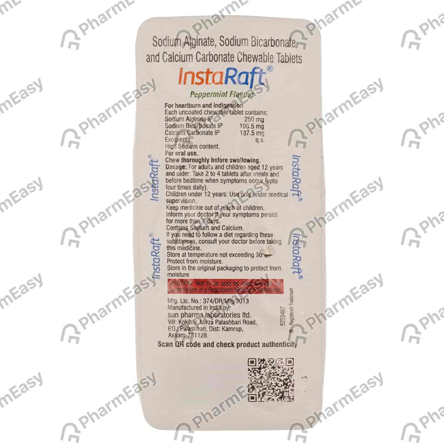Instaraft Peppermint Flavour Strip Of 10 Chewable Tablets