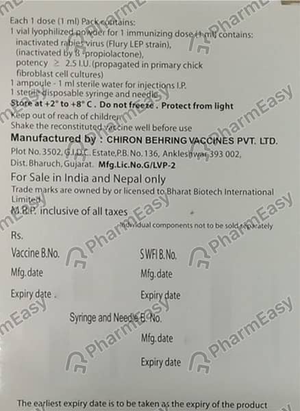 Chirorab Dry Vial Of 1ml Powder For Vaccine