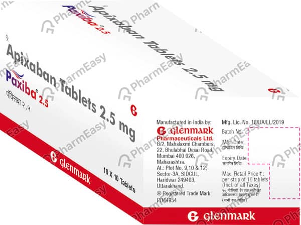 Paxiba 2.5mg Strip Of 10 Tablets