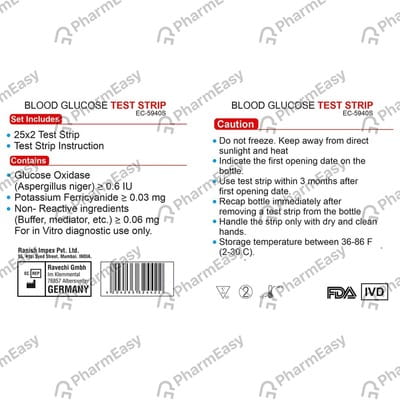 Easycare Blood Glucose Testing Strips 50s Ec5940s 50 No'S