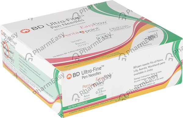 Bd Ultra Fine Pen Needles Easy Flow 32G Packet Of 5 Sterile Needle