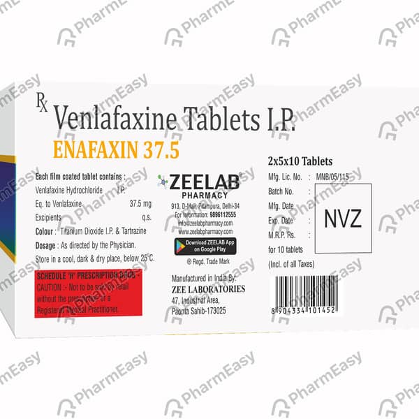 Enafaxin 37.5mg Strip Of 10 Tablets
