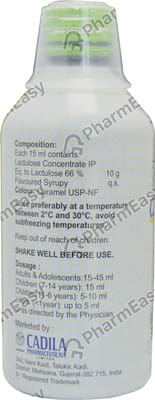 Cadilose Delicious Lemon Flavour Sugar Free Bottle Of 250ml Oral Solution