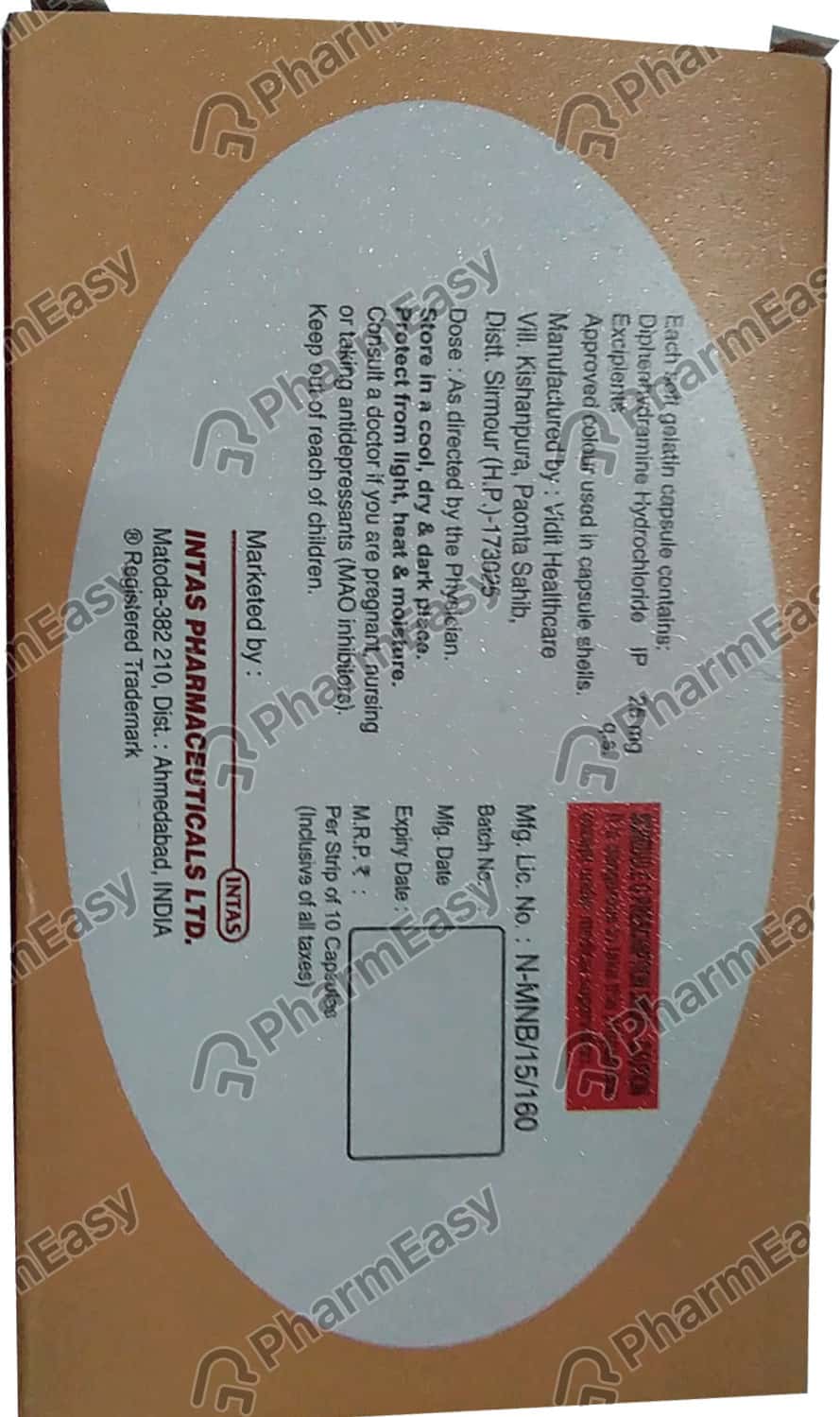 Kuffdryl D 25 MG Capsule (10) Uses, Side Effects, Price & Dosage