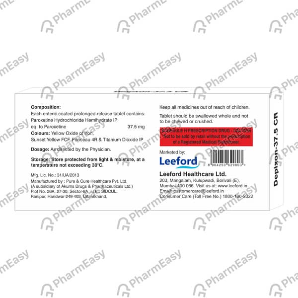 Depixon Cr 37.5mg Strip Of 10 Tablets