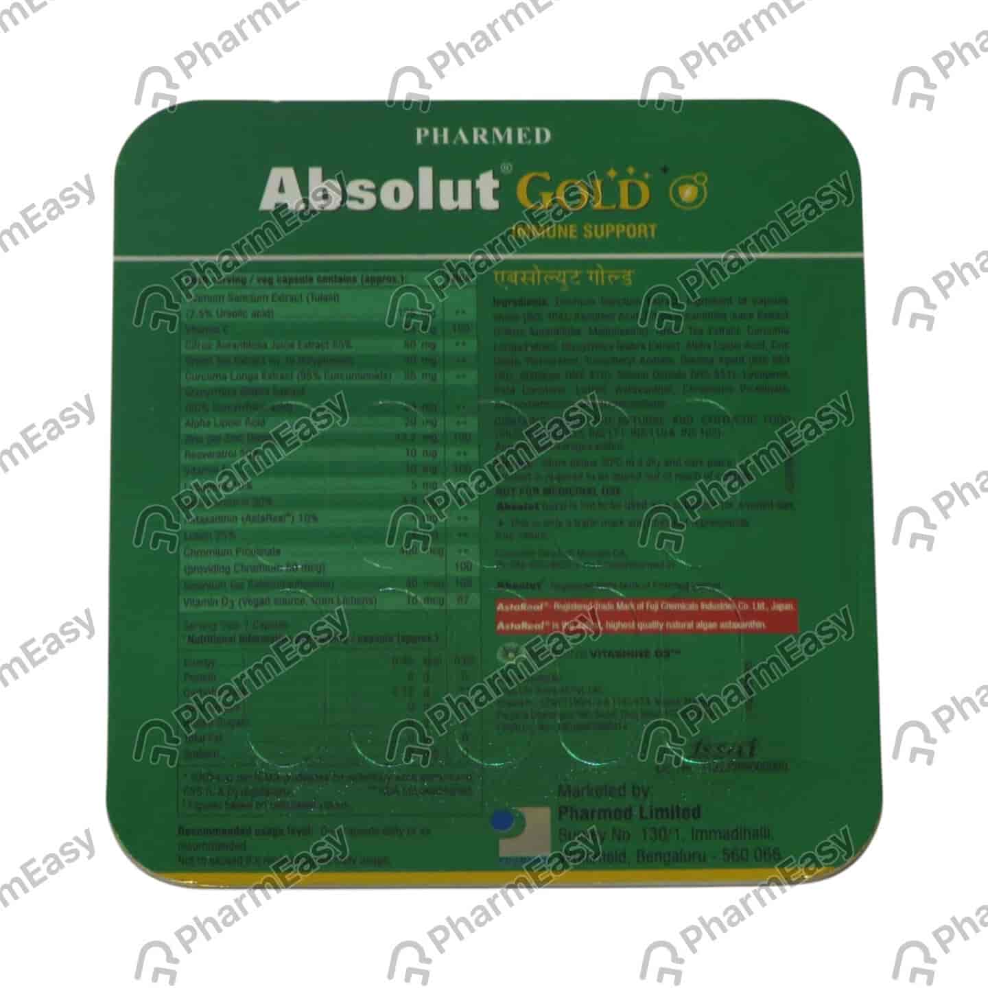 Absolut Gold Strip Of 10 Capsules