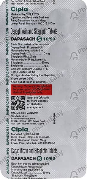 Dapasach S 10/50mg Strip Of 10 Tablets