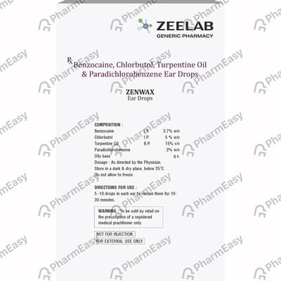 Zenwax Bottle Of 10ml Ear Drops