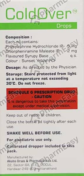 Coldover Orange Flavour Drops 15ml