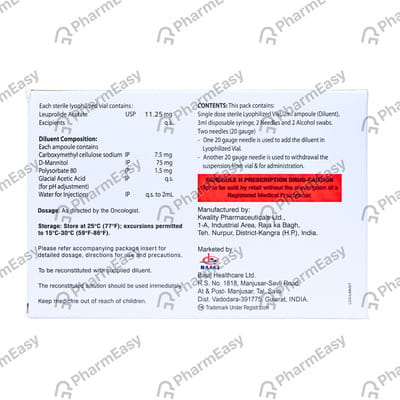 Leuprolis 11.25mg Dry Vial Of 1 Powder For Injection