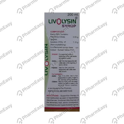 Livolysin Sugar Free Bottle Of 200ml Syrup