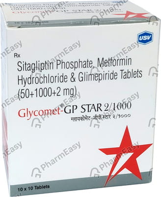 Glycomet Gp Star 2/1000mg Strip Of 10 Tablets