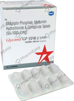 Glycomet Gp Star 2/1000mg Strip Of 10 Tablets