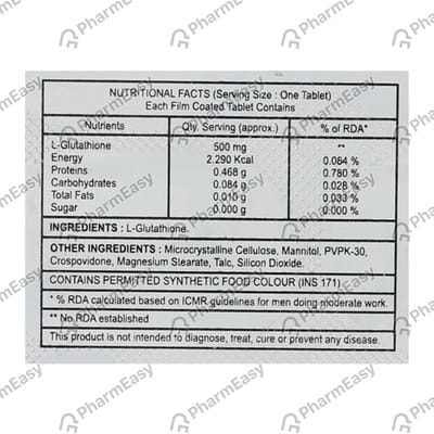 Glutaspa 500mg Strip Of 10 Tablets
