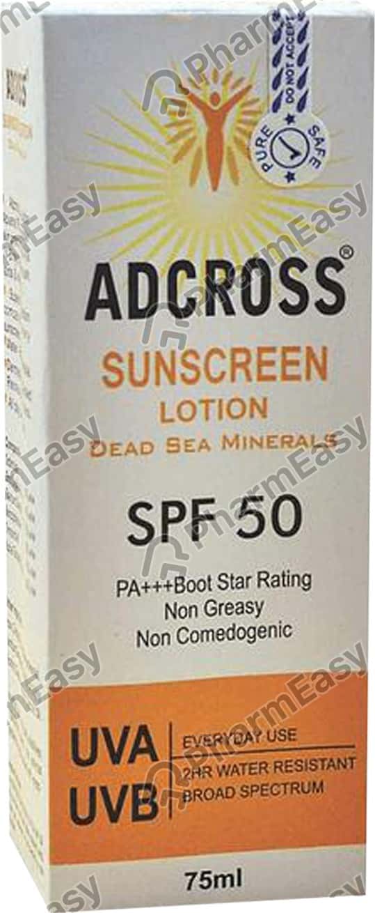 Adcross Spf 50 Bottle Of 75ml Sunscreen Lotion