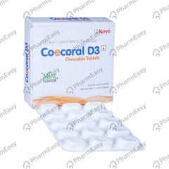 COECORAL D3 MINT FLAVOUR STRIP OF 15 CHEWABLE TABLETS