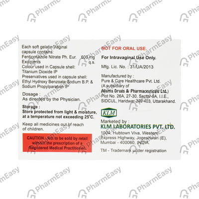 Fentispor 600mg Strip Of 1 Vaginal Capsule