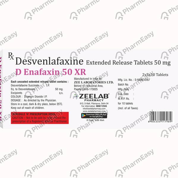 D Enafaxin 50Mg Xr Strip Of 10 Tablets