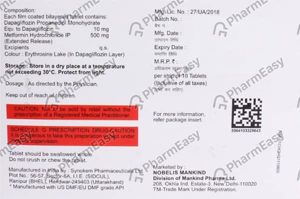Justoza M 10/500mg Strip Of 10 Tablets