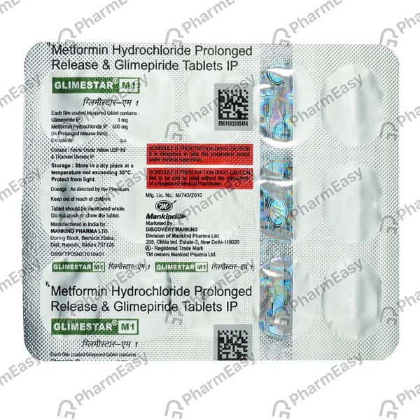 Glimestar M 1mg Strip Of 15 Tablets