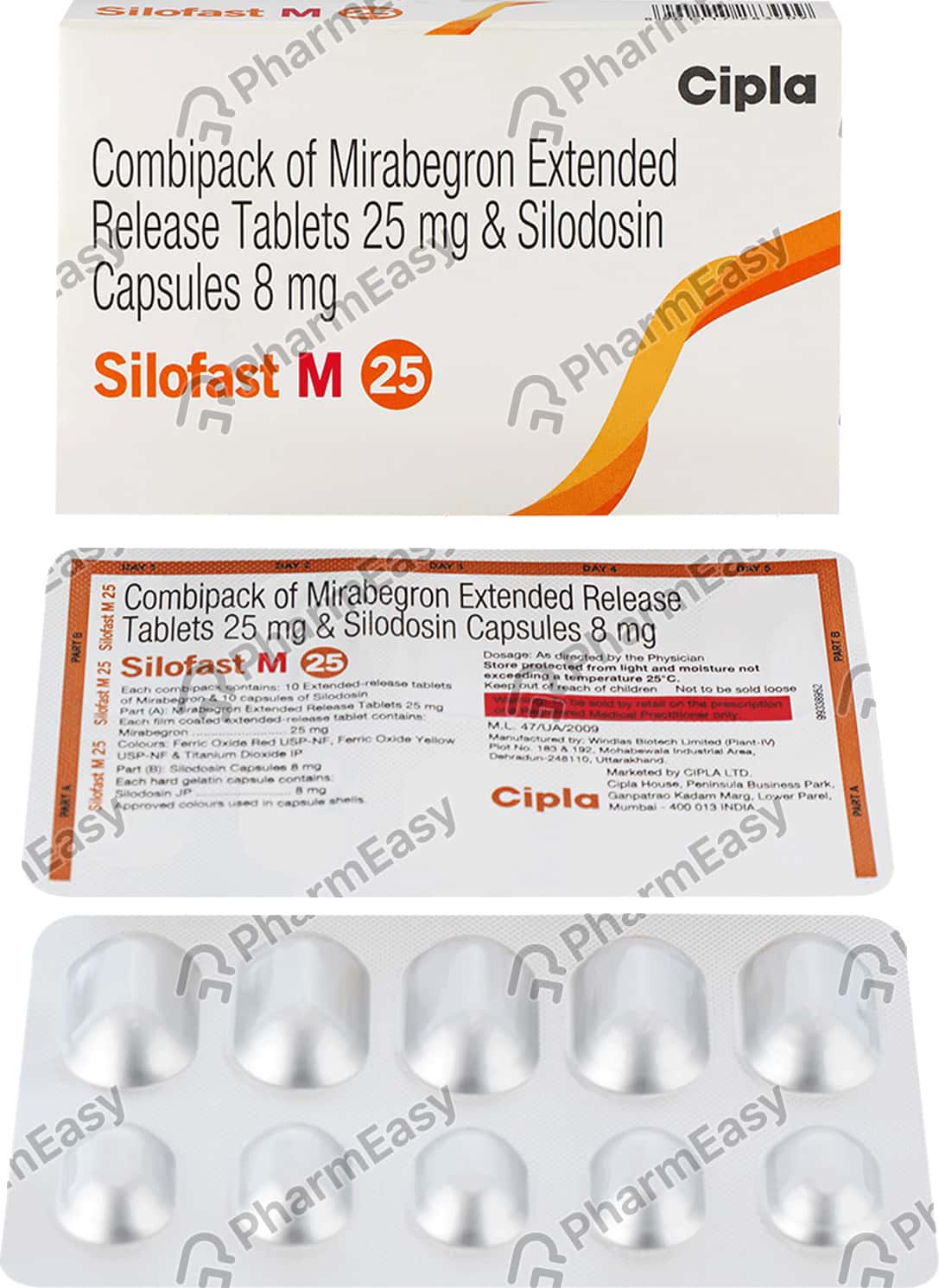 Buy Silofast M 25mg Strip Of 20 Capsule And Tablet Combikit Online at