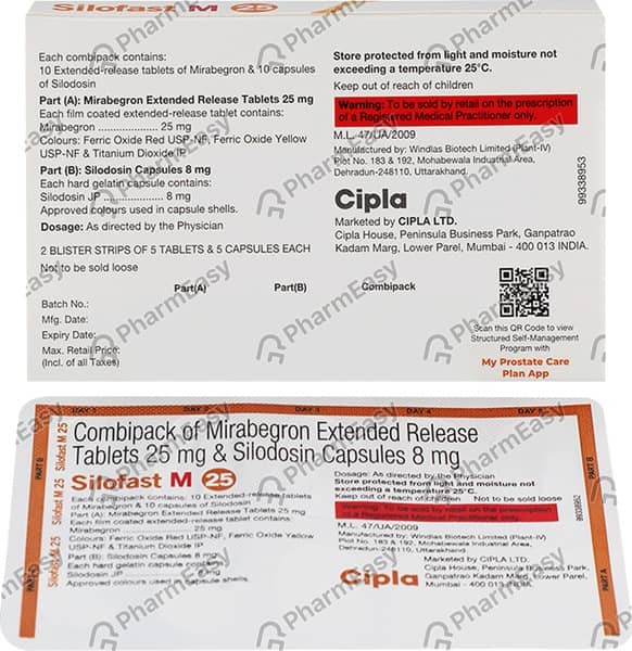 Silofast M 25mg Strip Of 20 Capsule And Tablet Combikit