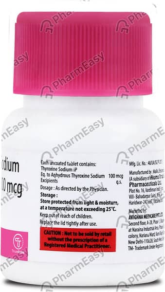 Thyrotrue 100mcg Bottle Of 100 Tablets