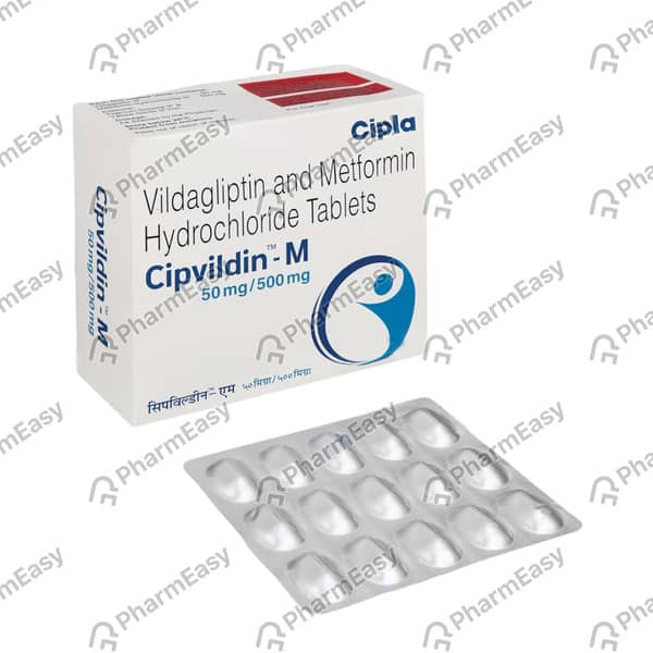 सिपविलडिन एम 50/500एमजी की स्ट्रिप 15 टैबलेट्स