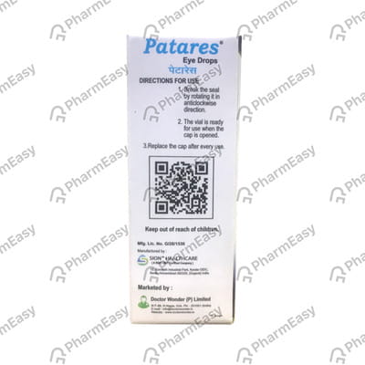 Patares Bottle Of 5ml Eye Drops
