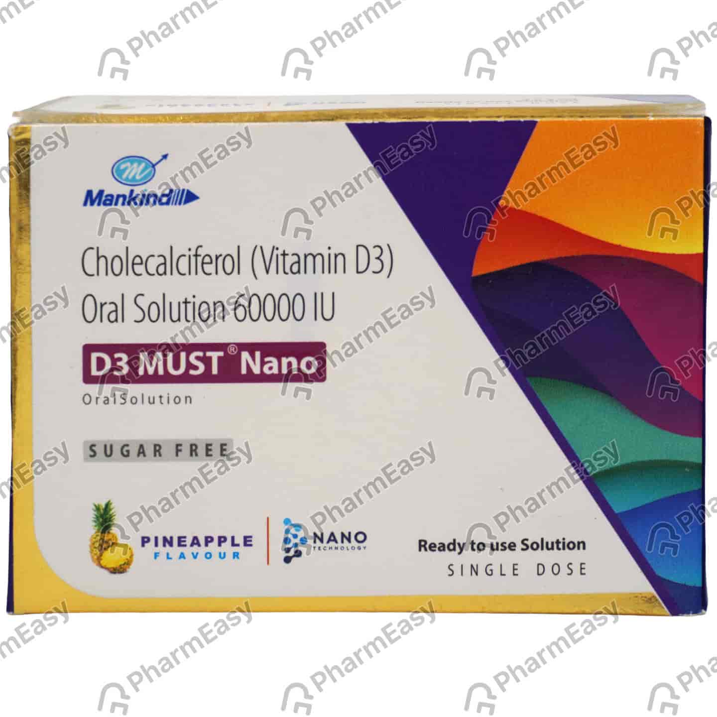 D3 Must Nano Pineapple Flavour Sugar Free Bottle Of 5ml Oral Solution
