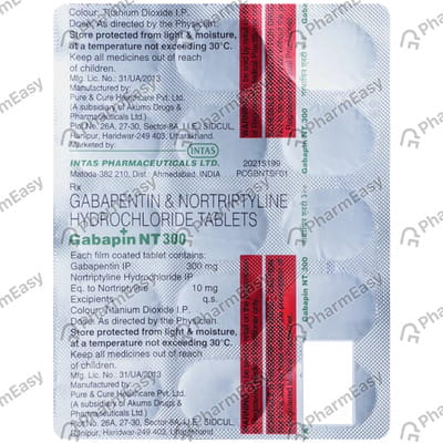 Gabapin Nt 300mg Strip Of 15 Tablets