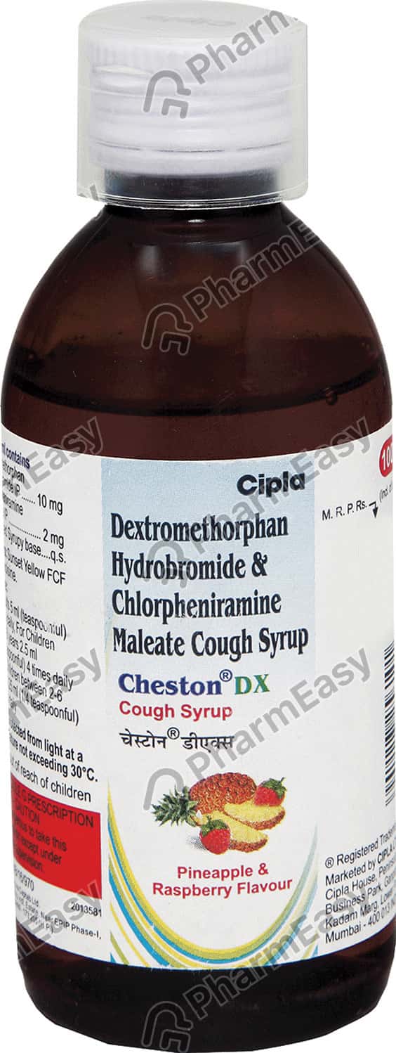 Cheston Dx Pineapple And Raspberry Flavour Bottle Of 100ml Cough Syrup Uses, Side Effects