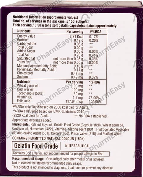 New E Cod Plus | Next Generation Vitamin E | For Muscle Cramps & Nafld | Strip | 15 Softgels
