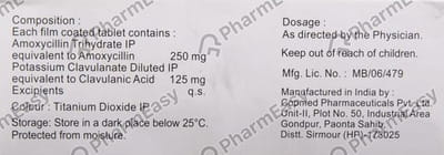 Moxikind Cv 375mg Strip Of 10 Tablets