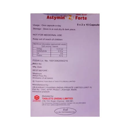 Astymin Z Forte Strip Of 10 Capsules (Pack Of 2)