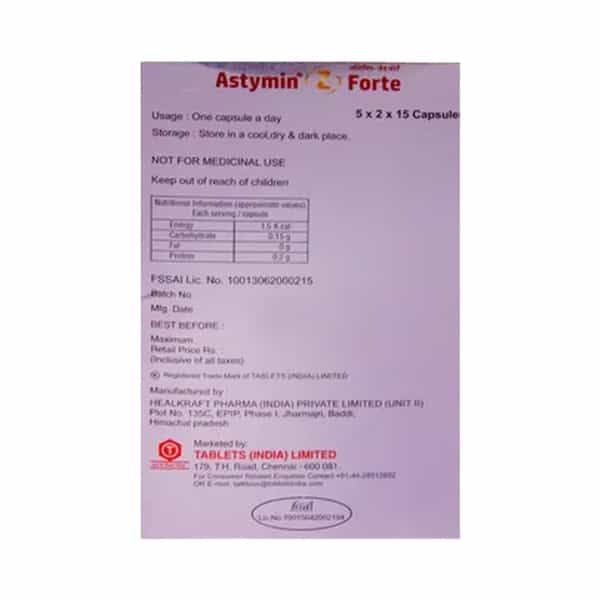 Astymin Z Forte Strip Of 10 Capsules (Pack Of 2)
