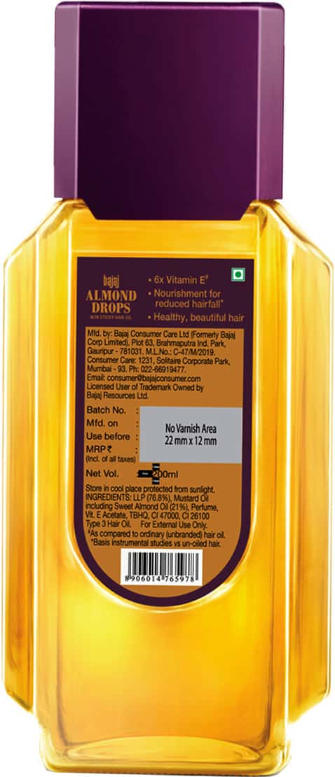 Buy BAJAJ ALMOND DROPS HAIR OIL 200ML Online Get Upto 60% OFF