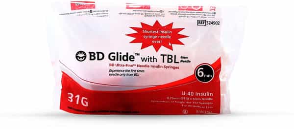 BD Glide with TBL ULTRA-FINE INSULIN SYR U40 31G 6MM 10BG