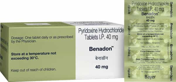 Benadon Vitamin B6 40Mg Strip Of 10 Tablets