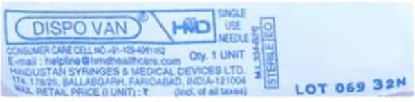 Dispovan Needle 20G-1N
