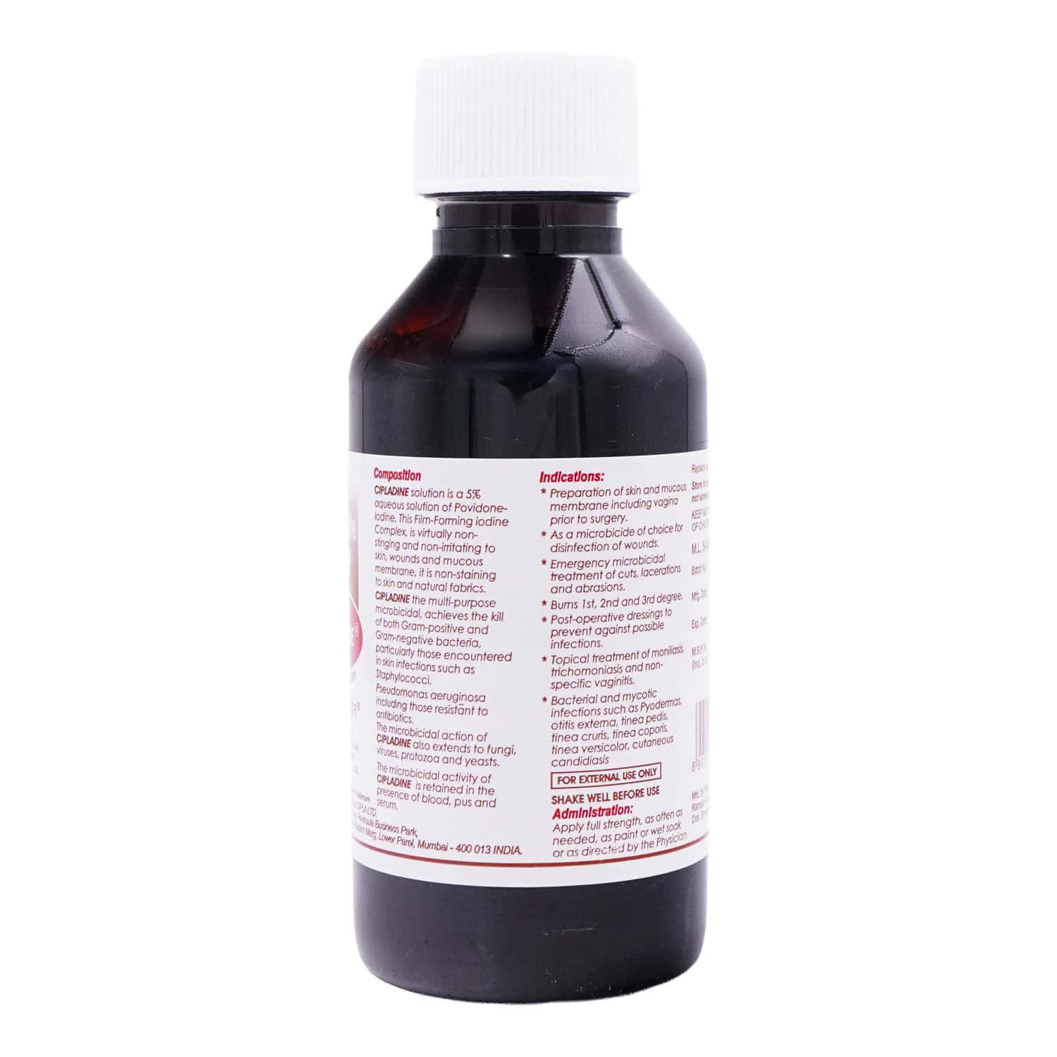 CIPLADINE 5% BOTTLE OF 100ML SOLUTION