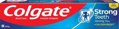 Colgate Toothpaste - Strong Teeth Dental Cream - 200 G - Anti-Cavity