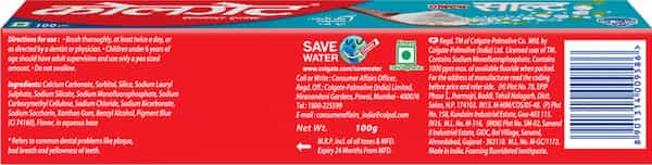 Colgate Anticavity Toothpaste | Active Salt | 100 Gm