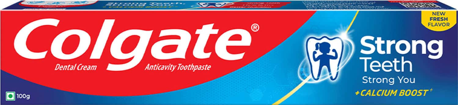 Colgate Toothpaste - Strong Teeth Dental Cream - 100 G - Anti-Cavity