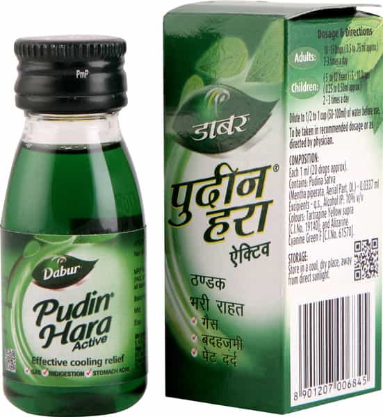 Dabur Pudin Hara Active | Antacid Syrup | Bottle 30 Ml