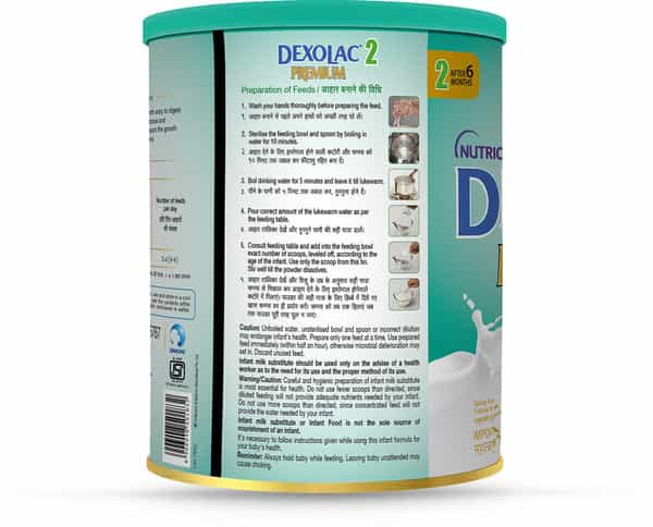 Dexolac Premium Stage 2 Follow-Up Infant Formula (After 6 Months) Tin Of 400 G