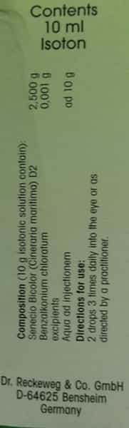 Dr. Reckeweg Cineraria Maritima 10Ml