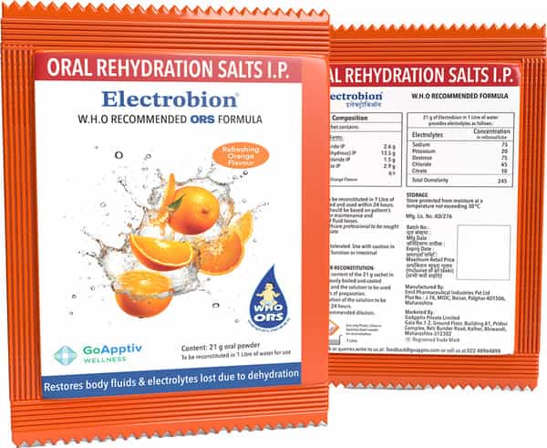 Electrobion Refreshing Orange Flavour Sachet Of 21Gm Oral Powder