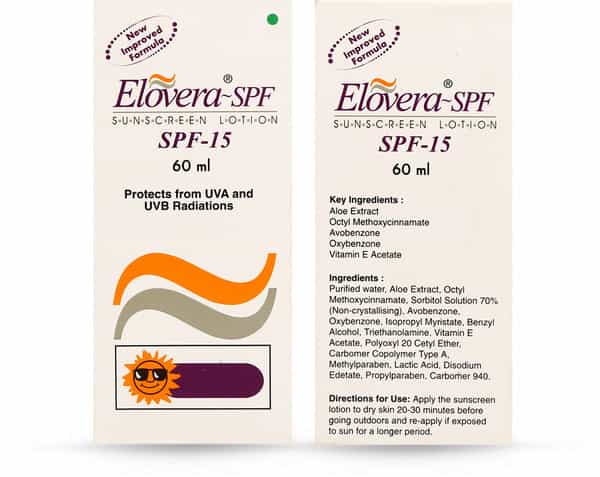 Elovera Sunscreen Spf 15 Bottle Of 60 Ml