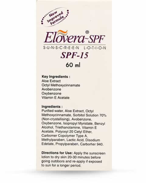Elovera Sunscreen Spf 15 Bottle Of 60 Ml